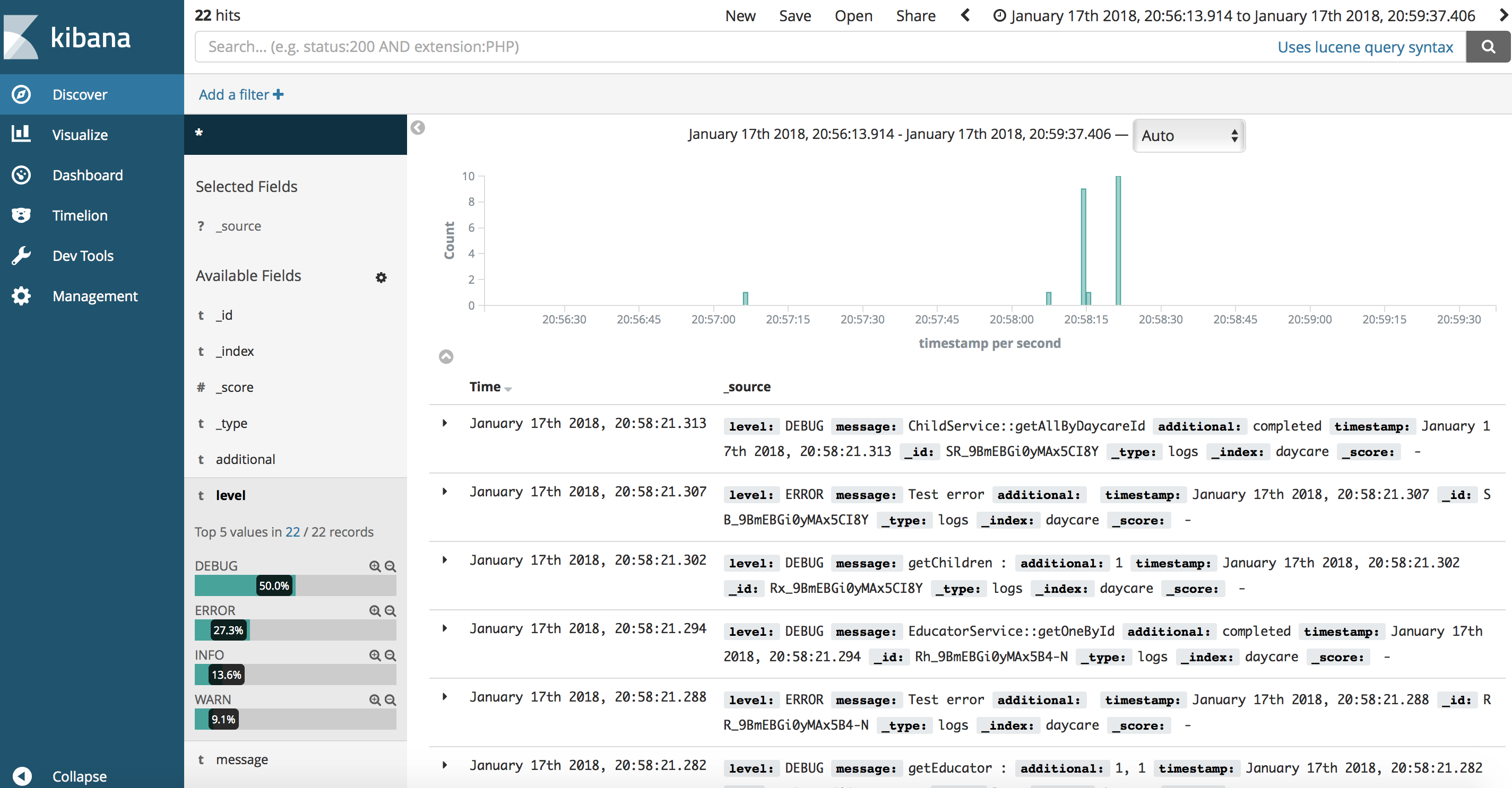 Kibana NgxLogger